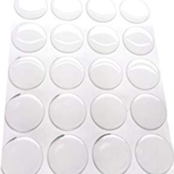 PS1161866 PAX  20 cabochons resine epoxy ROND 20mm sticker autocollant epoxy transparent