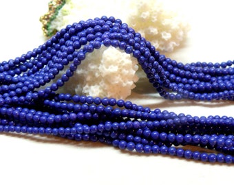 h11a130 lot of 1 strand of approximately 180 round beads 2mm synthetic lapis color 10