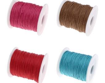 160428090701 PAX 1 reel of about 70m waxed cotton yarn 1mm 4 COLORIS