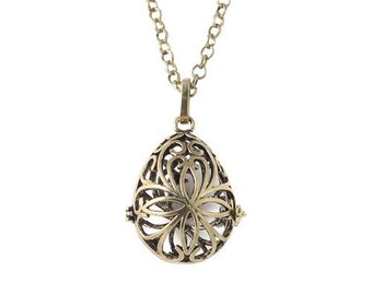 PS11145720 PAX 1 long necklace 80cm Cage Pendant Pregnancy Bola Drop 20 mm copper color Bronze