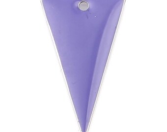 ps11667945 pax 5 sequins resine style emailles triangle violet clair 22 par 13mm sur une base en metal argente