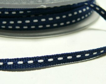 3 m beige and Red stitched Ribbon 5mm ref 4599 collection 4