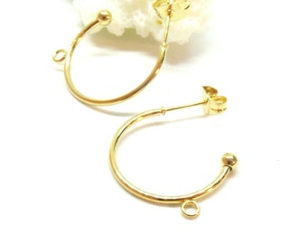 s11866735 pax 2 hoop earrings with clip and tips 20 mm 304 stainless steel 18kt gold finish