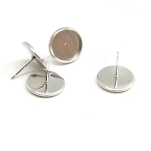 PS11676206-208 Pack of 10 Earring Backs 8/12mm 304 Stainless Steel Studs and Plastic Backs