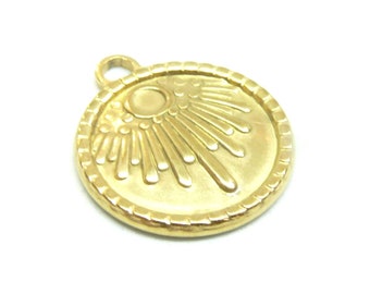 BU112402271405183268 PAX 1 Ethnic Pendant, Sun 18mm, 304 Stainless Steel Gold finish REF 11