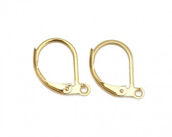 hkko13109g pax 10 sleeper earrings with 15mm brass clip 24kt finish