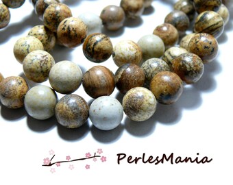 1 strand of approximately 46 beads round Jasper landscape 8 mm