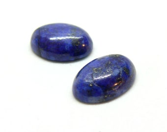 HR416 PAX 2 cabochons, half Oval pearl 14 by 10mm, Lapis Lazuli Color 33