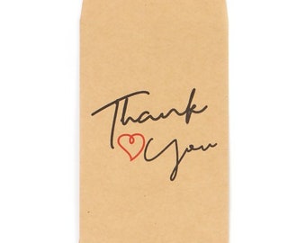 PS11452726 PAX 10 Emballages papier craft, Emballage Cadeau, Rectangle 12.5 cm, Thank you