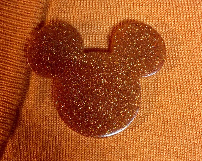 Ready to ship Autumn Orange Mouse Head Brooch