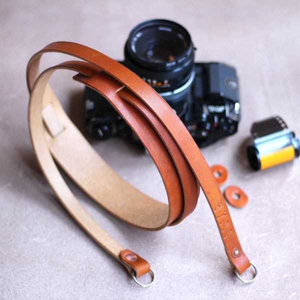 Leather Camera Strap with free name stamping