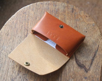 Personalised leather card wallet / pouch
