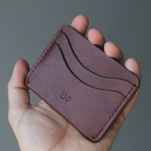 Slim card/cash wallet with free personalisation Brown