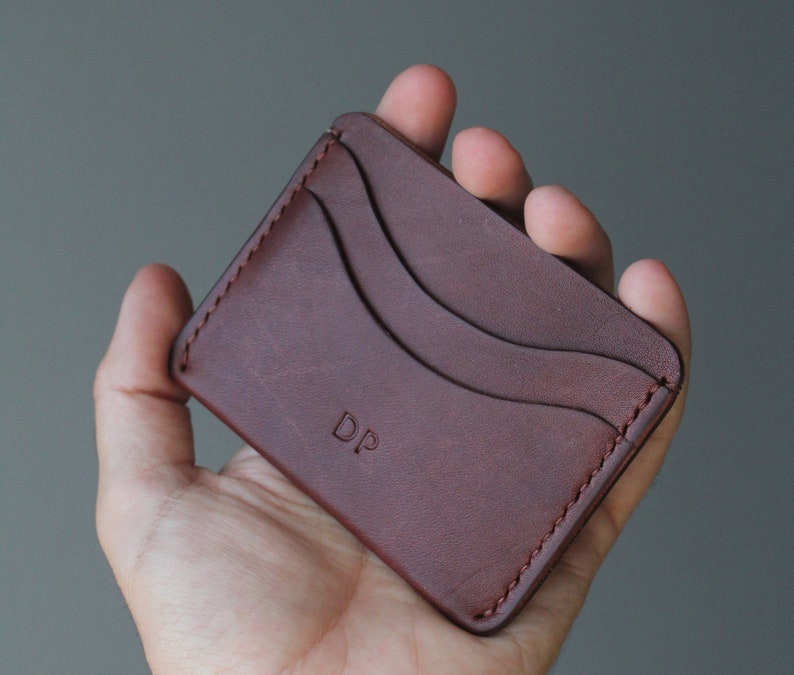 Slim card/cash wallet with free personalisation Brown