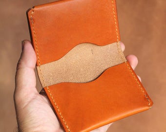 Compact leather bifold wallet