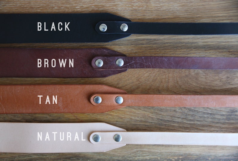 Leather camera strap personalised for free