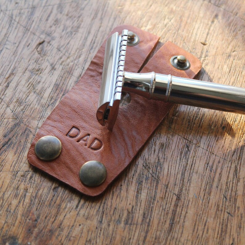 Personalised Leather Razor Cover Etsy