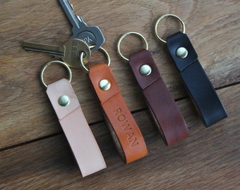 Personalised leather key fob  / key chain, hand made