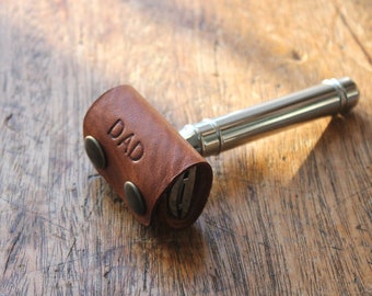 Personalised Leather Razor Cover
