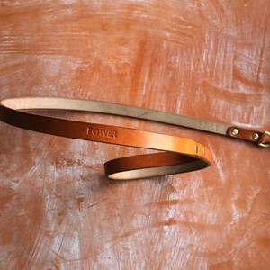Leather dog leash, leather dog lead, handmade with brass clip