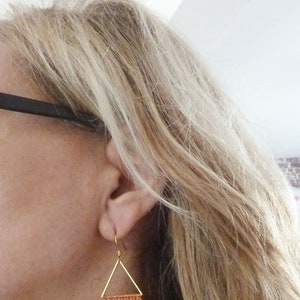 Earrings with terracotta fringes and fishing thread, boho inspired with Miyuki pearls image 8