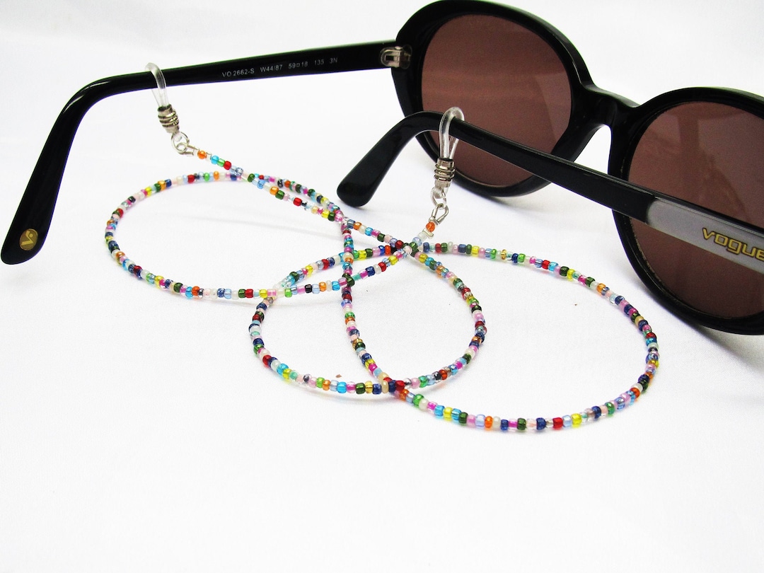 Cordon à Lunettes Réglable - Lot De 4 Avec 2 Chiffons - Anti-perte Pour Sport Et Loisirs - Couleurs Assorties