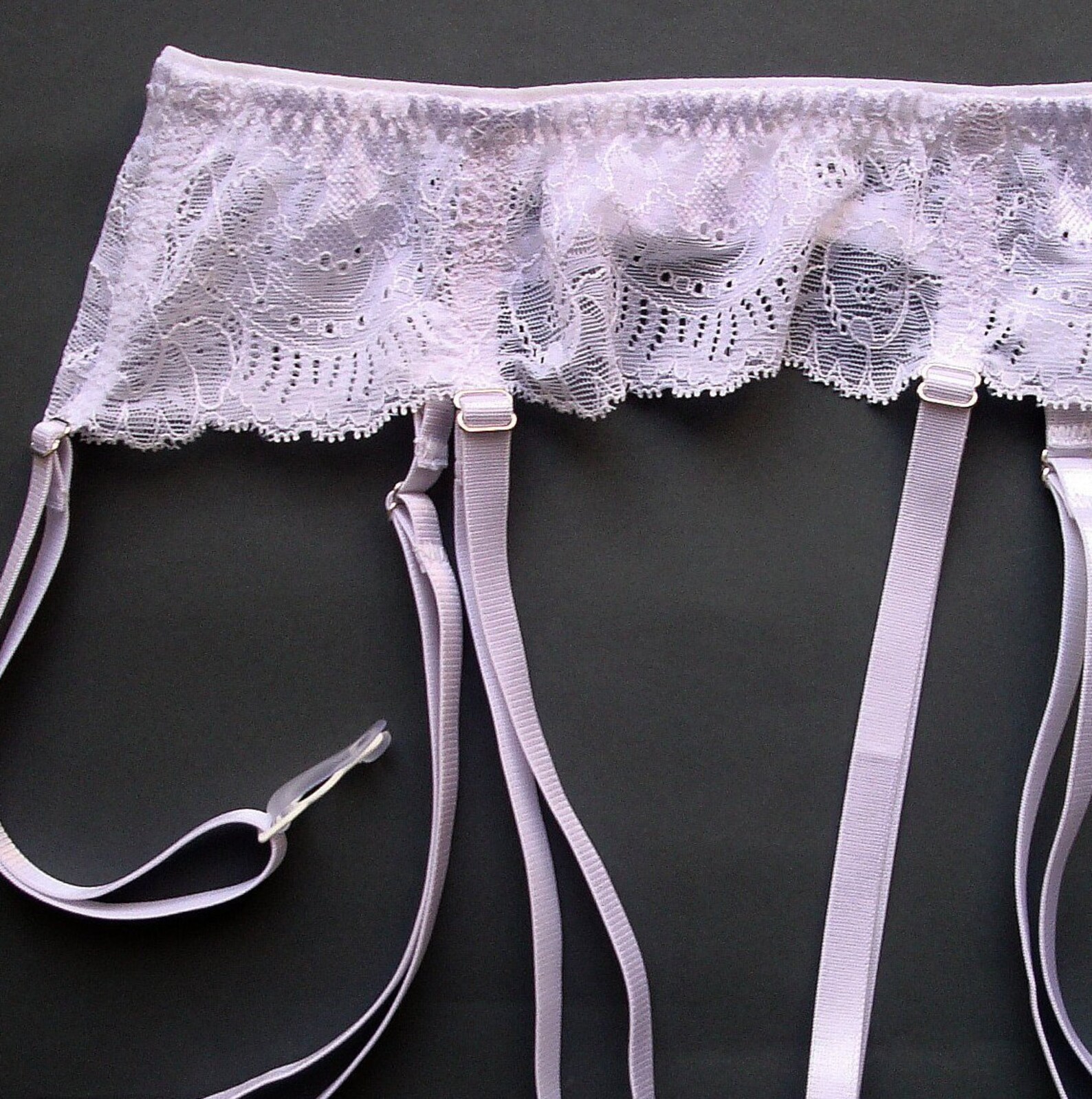 Bridal white lace garter belt Etsy