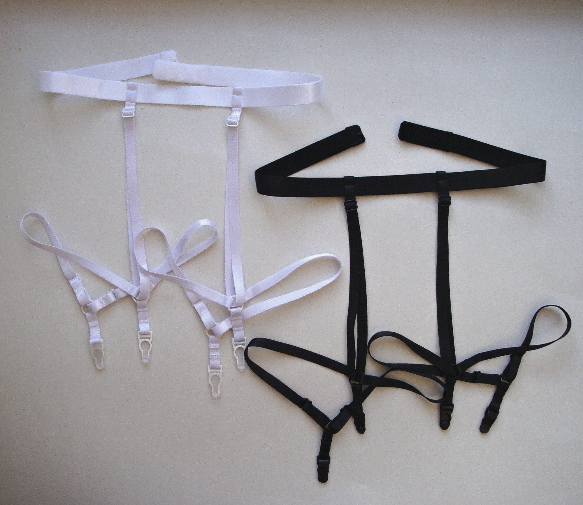 garter belt under jeans Soft Elastic Fabric and Metal Garter Suspenders Clip and Loop main image 0