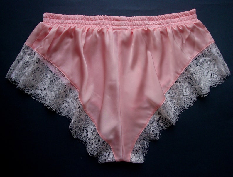 Pink satin sleep shorts Sleepwear shorts Panties high Lace | Etsy