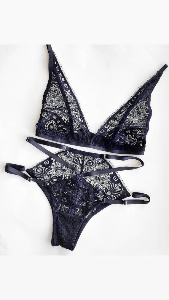 black lace underwear set