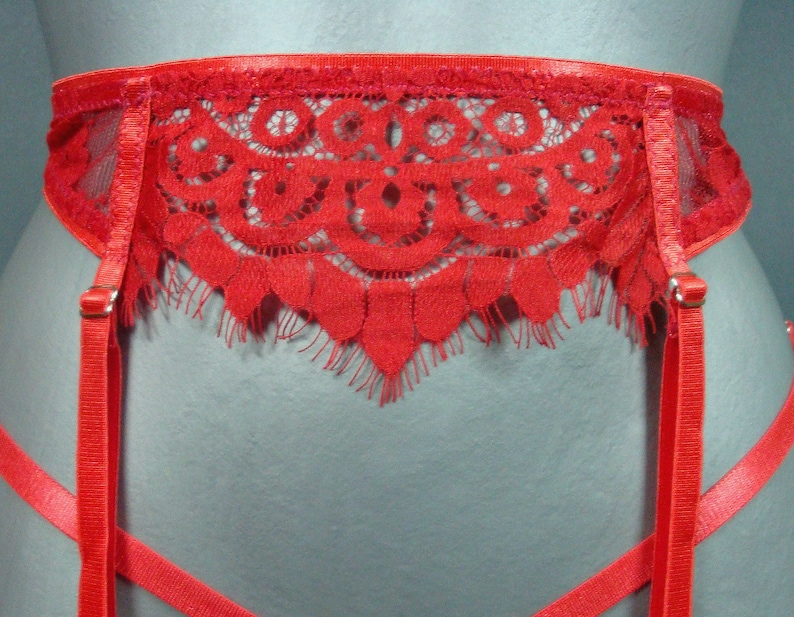Lace garter belt Lace suspender belt Red suspender belt Black Etsy
