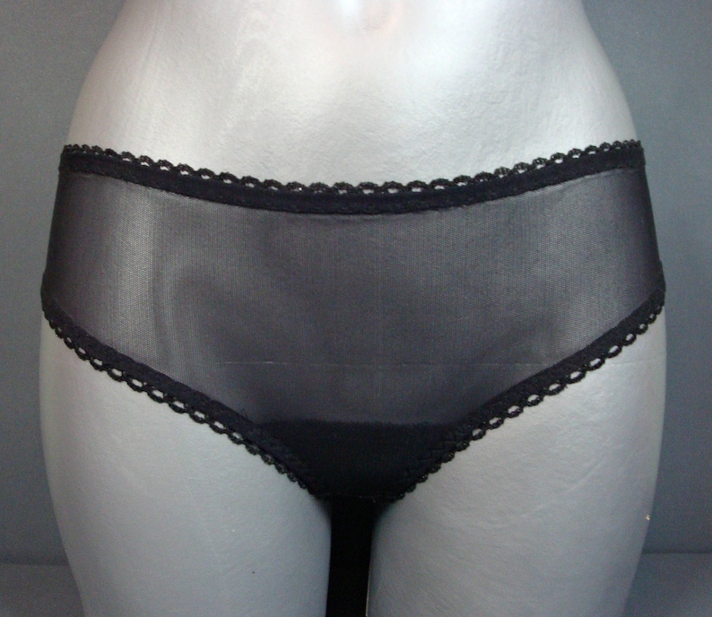 Black panties Tulle panties Mesh panties Low waist panties image 0.