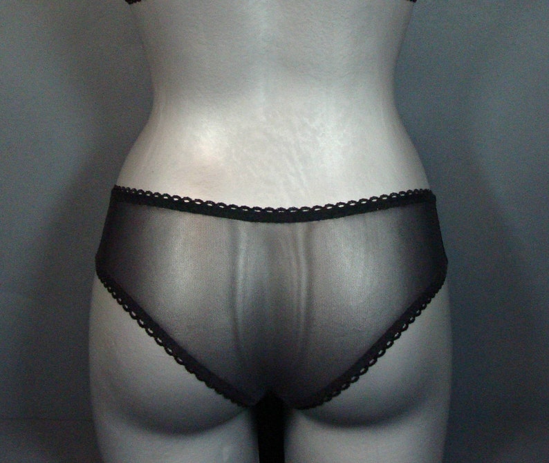 Black panties Tulle panties Mesh panties Low waist panties Sheer pantie...