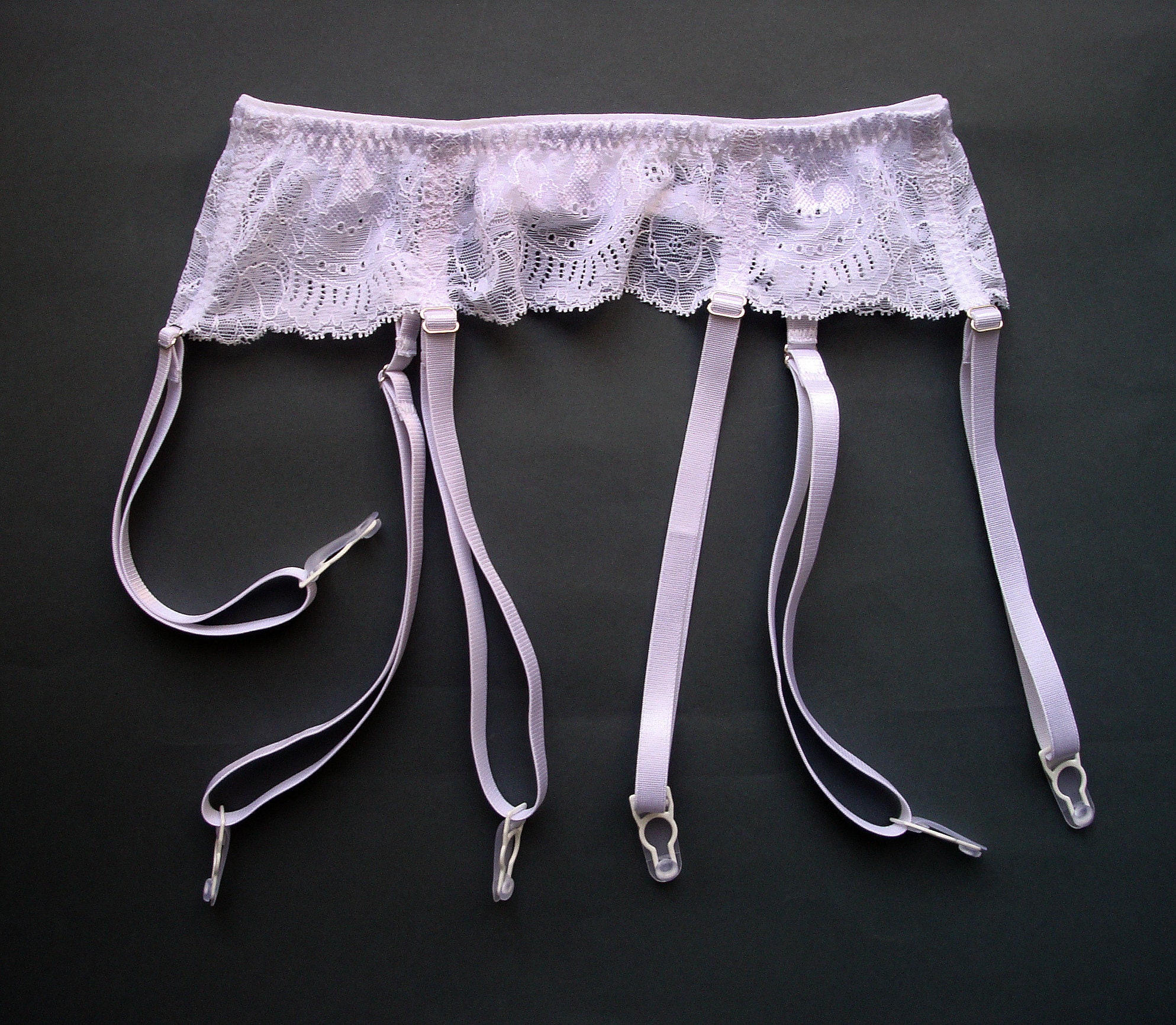 Bridal white lace garter belt Etsy