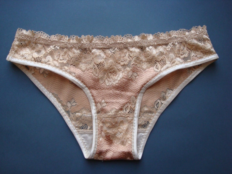 Lace panties Beige panties Nude panties Silk panties Satin Etsy
