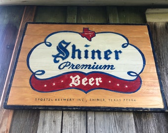 Vintage Shiner Bock Beer rustic sign