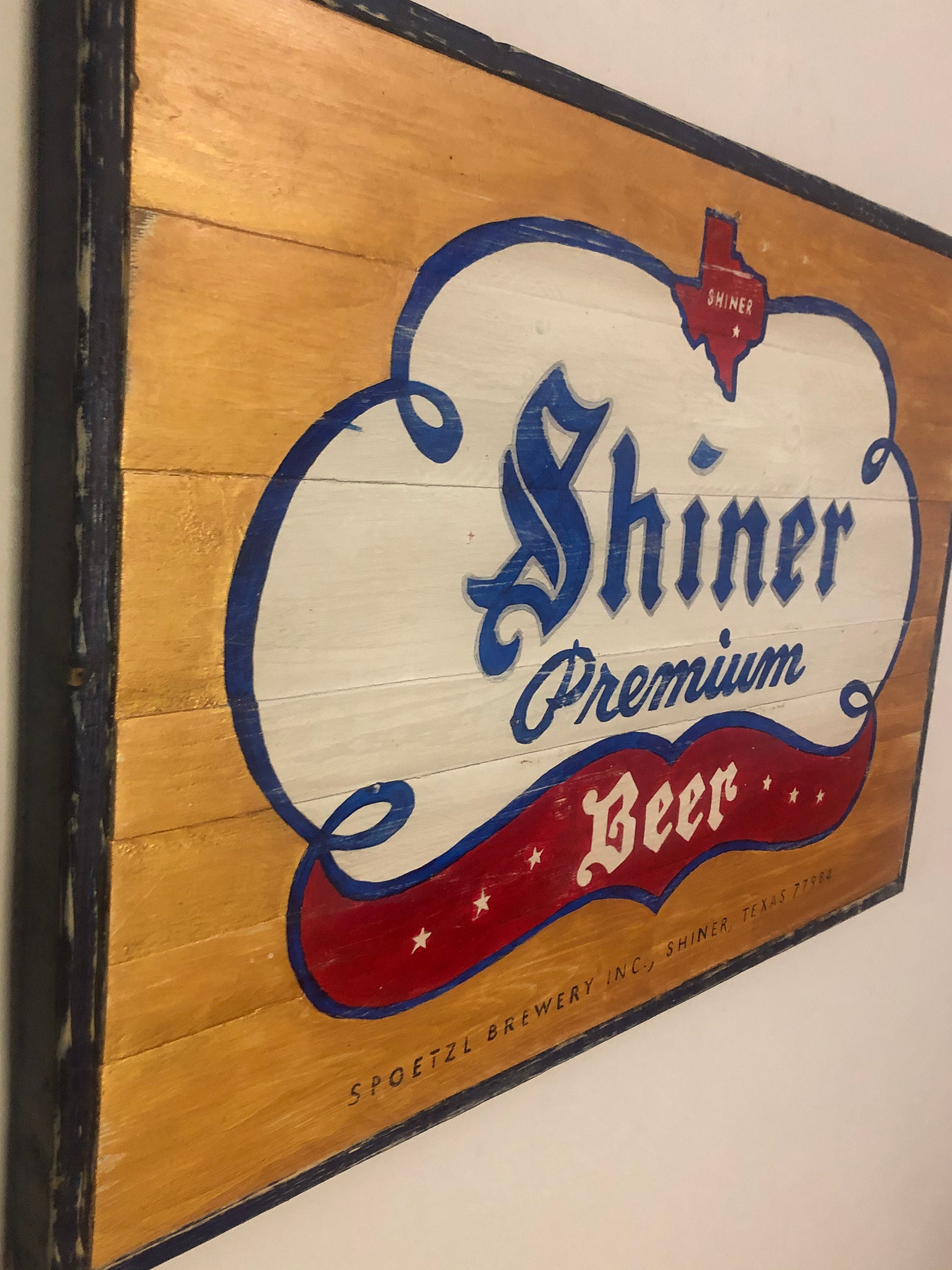 Shiner Bockクラフトビール看板縦長さ　79　横　49.5 SHINER BOCK BEER Spoetzl Brewery TEXAS PIG SIGN Man Cave Bar