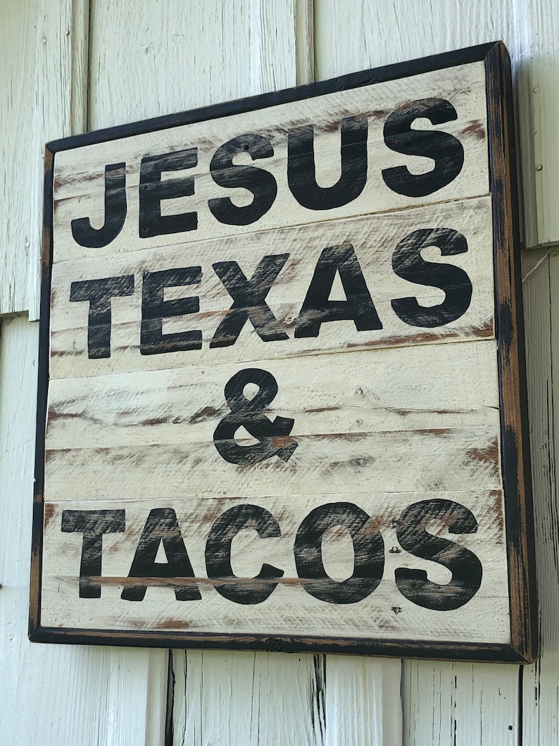 Jesus Texas & Tacos sign Etsy