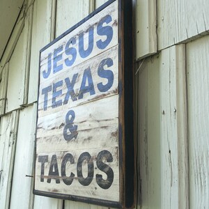 Rustic Taco Sign Rustic Farmhouse Jesus Texas & Tacos Sign - Etsy
