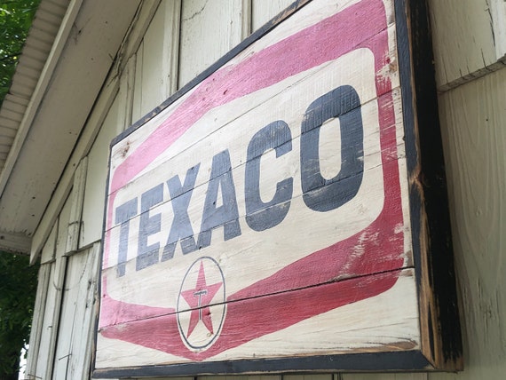 Large Rustic Texaco Gas Sign - Etsy