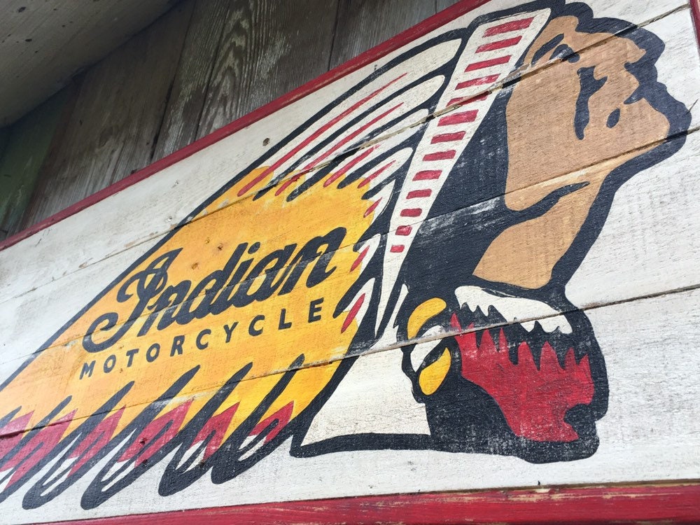 No Reserve: Illuminated Indian Motorcycle Sign for sale on