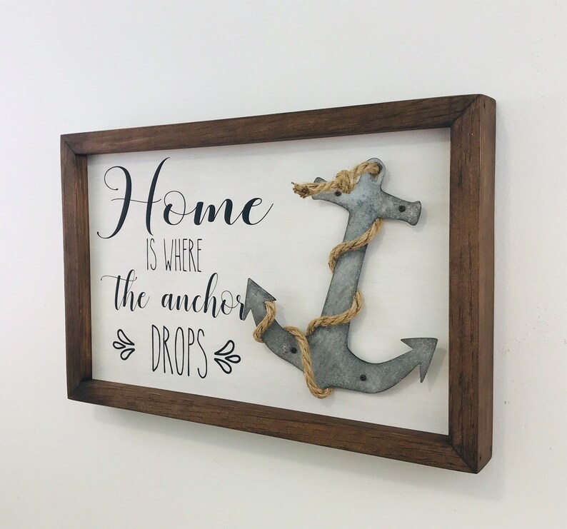 Rustic Nautical Sign With Quote Home is Where the Anchor Etsy