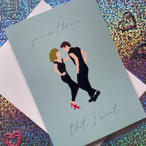 ¡Eres a quien quiero! Tarjeta de San Valentín / Tarjeta de felicitación inspirada en la película Grease