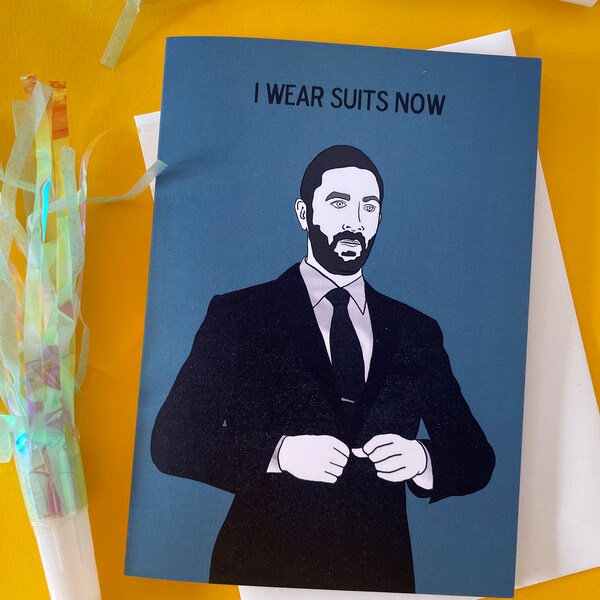 I Wear Suits Now | Richie The Bear TV series inspired Greetings Card