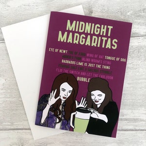 Middernacht Margaritas- Praktische op magische film geïnspireerde Wenskaart / Verjaardagskaart / Vriendschap / Notitiekaart
