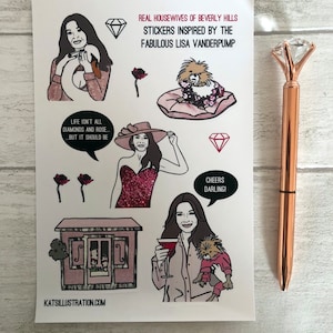 Lisa Vanderpump Sticker Sheet: Real Housewives of Beverly Hills Vinyl Decals