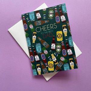 Bravo au meilleur papa - Carte de fête des pères avec bouteille de bière - Carte illustrée amusante pour papa - Cadeau de fête des pères sympa | Carte d'anniversaire