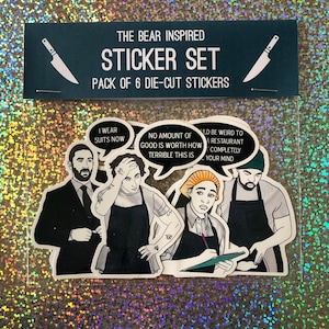The Bear inspiriert Sticker Pack | Set aus 6 gestanzten TV-Aufklebern