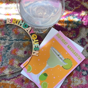 Margarita di compleanno/biglietto d'auguri con stampa cocktail/biglietto di compleanno