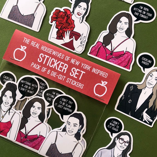 Real Housewives of New York inspired Sticker Pack | set of 6 RHONY themed die-cut stickers